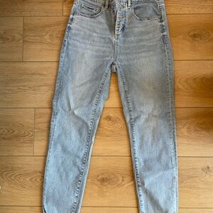 LOFT Light Wash High Waist Skinny Cropped Jean